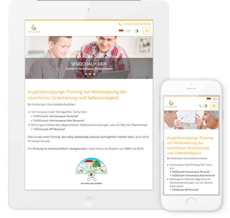 Mobile Website für VISIOCoach aus Herrenberg