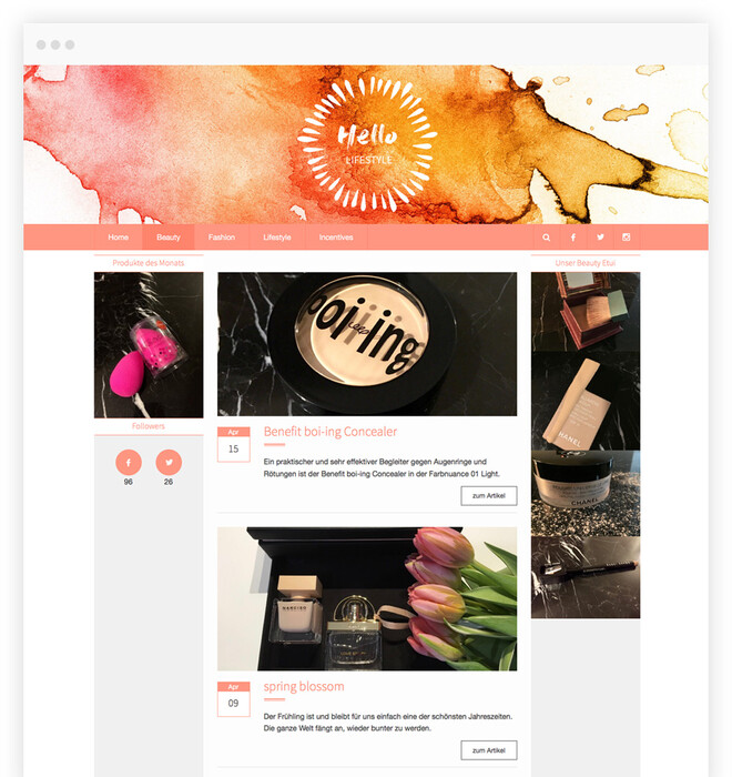 WordPress Lifestyle Blog im Responsive Webdesign