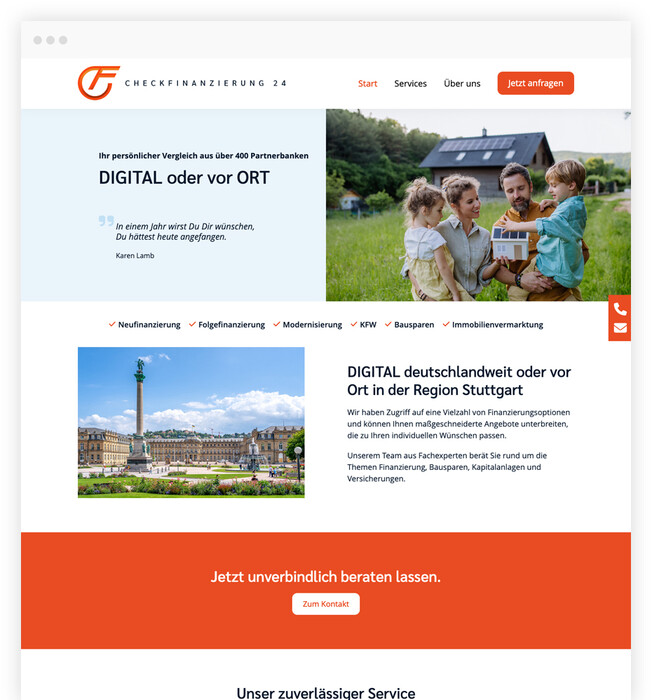 Onepager Microsite Programmierung